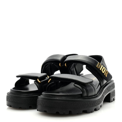 Christian Dior Lambskin Dioract 10mm Sandals 36 Black 3 of 7