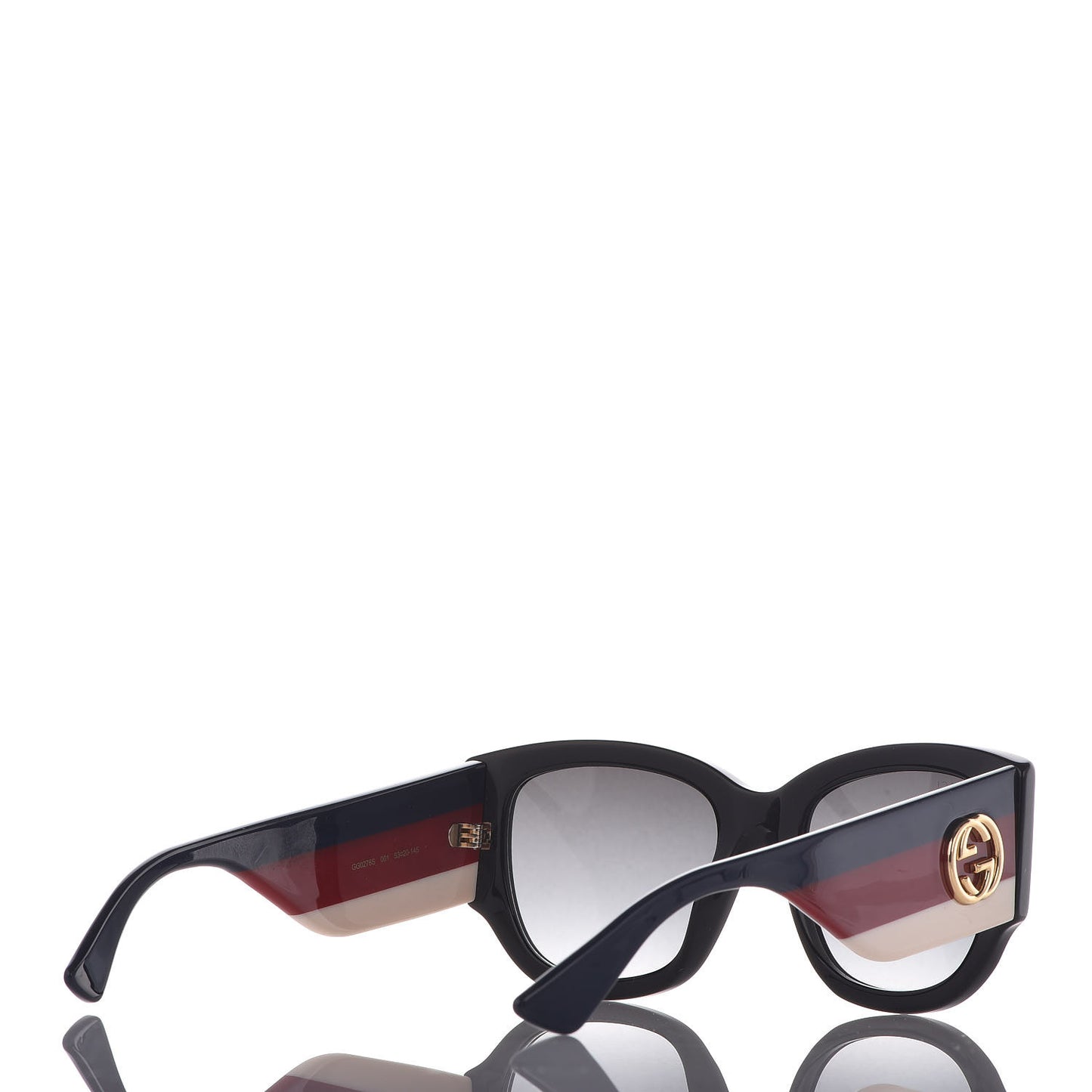 Acetate Web Oversized Frame Rectangle Sunglasses GG0276S Black