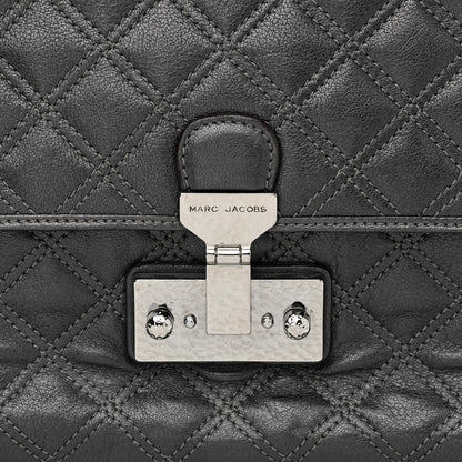 Marc Jacobs Lacquered Lambskin Baroque The XL Single Flap Pearl Anthracite 8 of 16