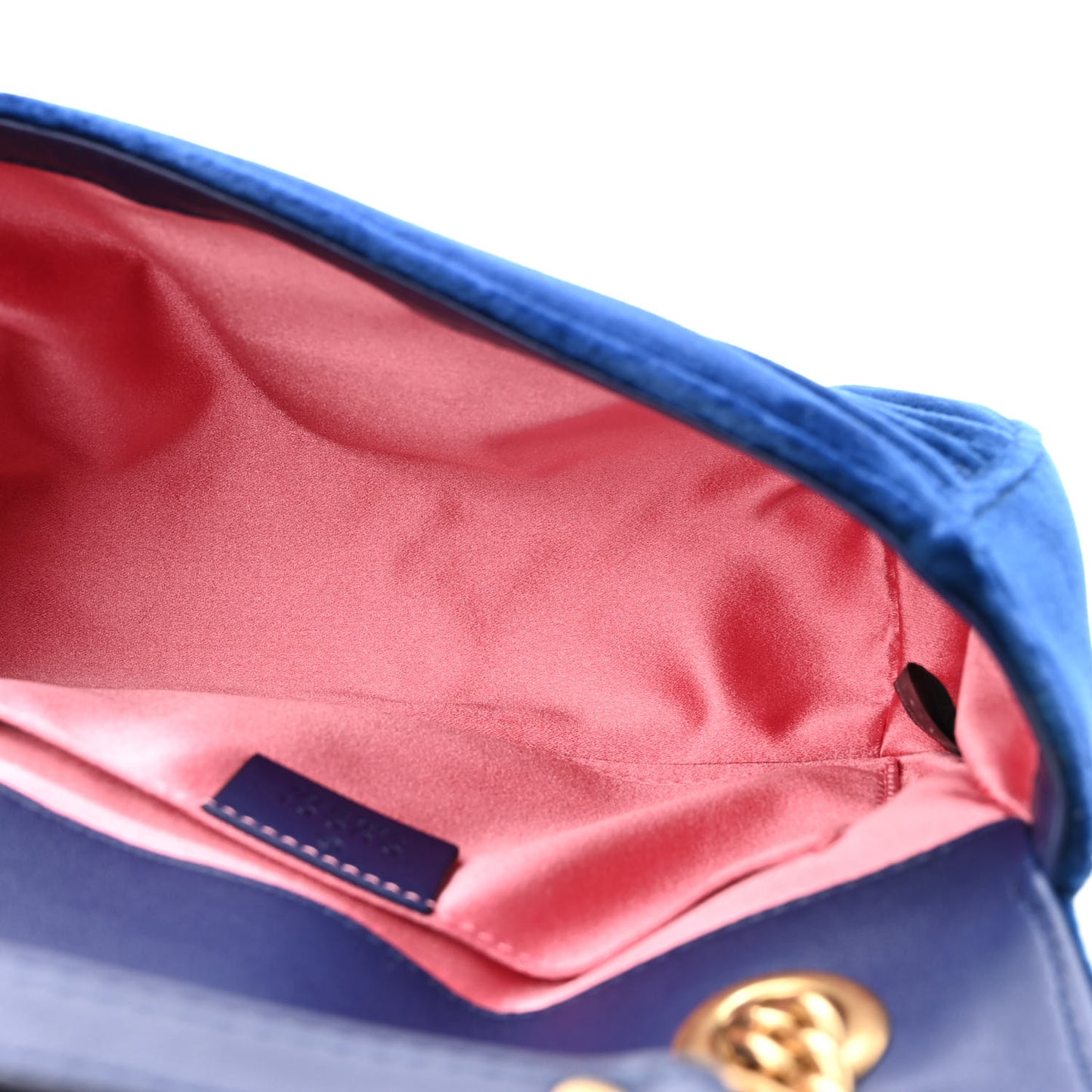 Velvet Matelasse Mini GG Marmont Shoulder Bag Cobalt Blue