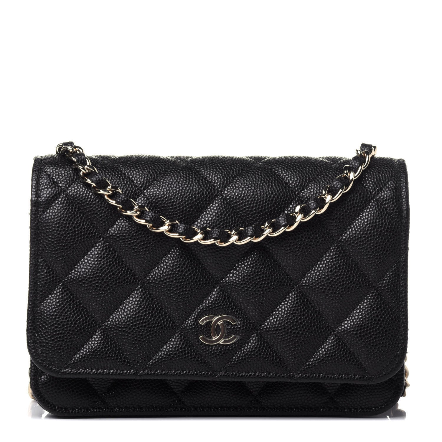 Chanel Caviar Quilted Mini Wallet On Chain WOC Black 1 of 11