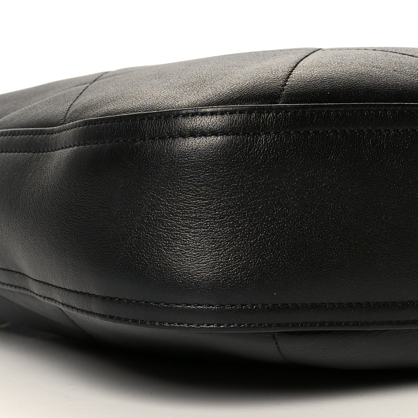 Lambskin Quilted Large CC Chain Hobo Black