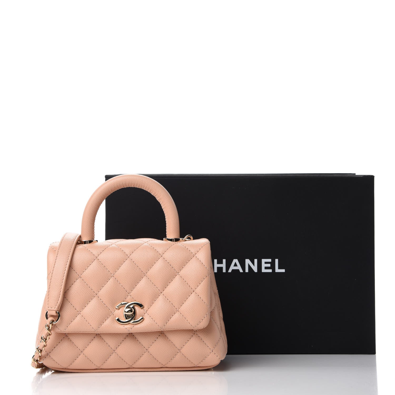 Chanel Caviar Quilted Extra Mini Coco Handle Flap Light Pink 11 of 11
