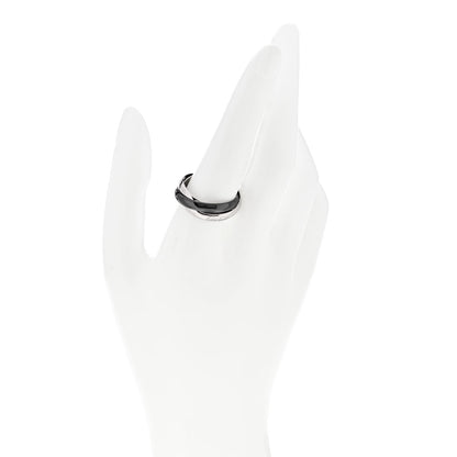 Cartier 18K White Gold Black Ceramic Trinity Ring 60 9 2 of 6
