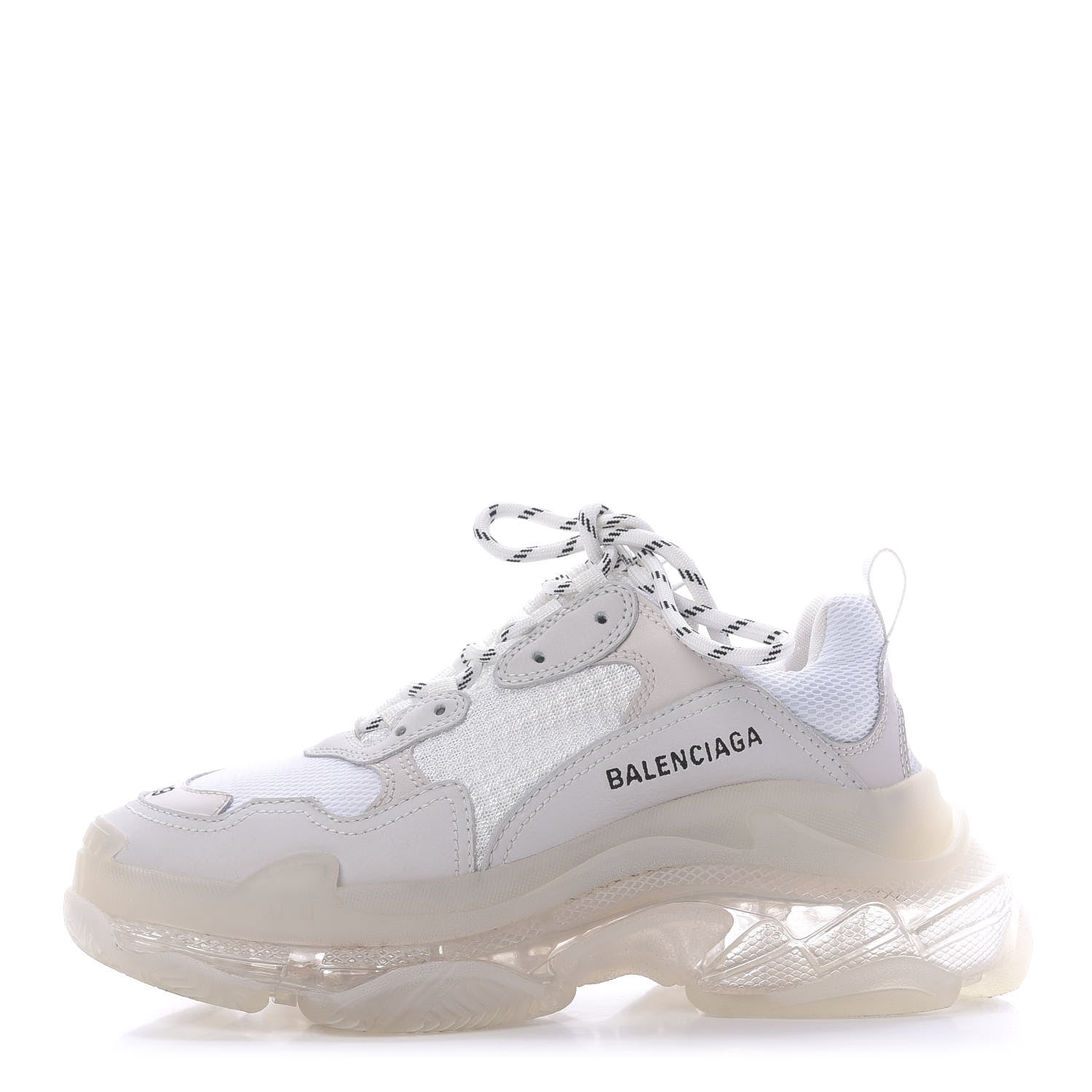 Balenciaga Fabric Mesh Clear Sole Womens Triple S Sneakers 39 White 1 of 9