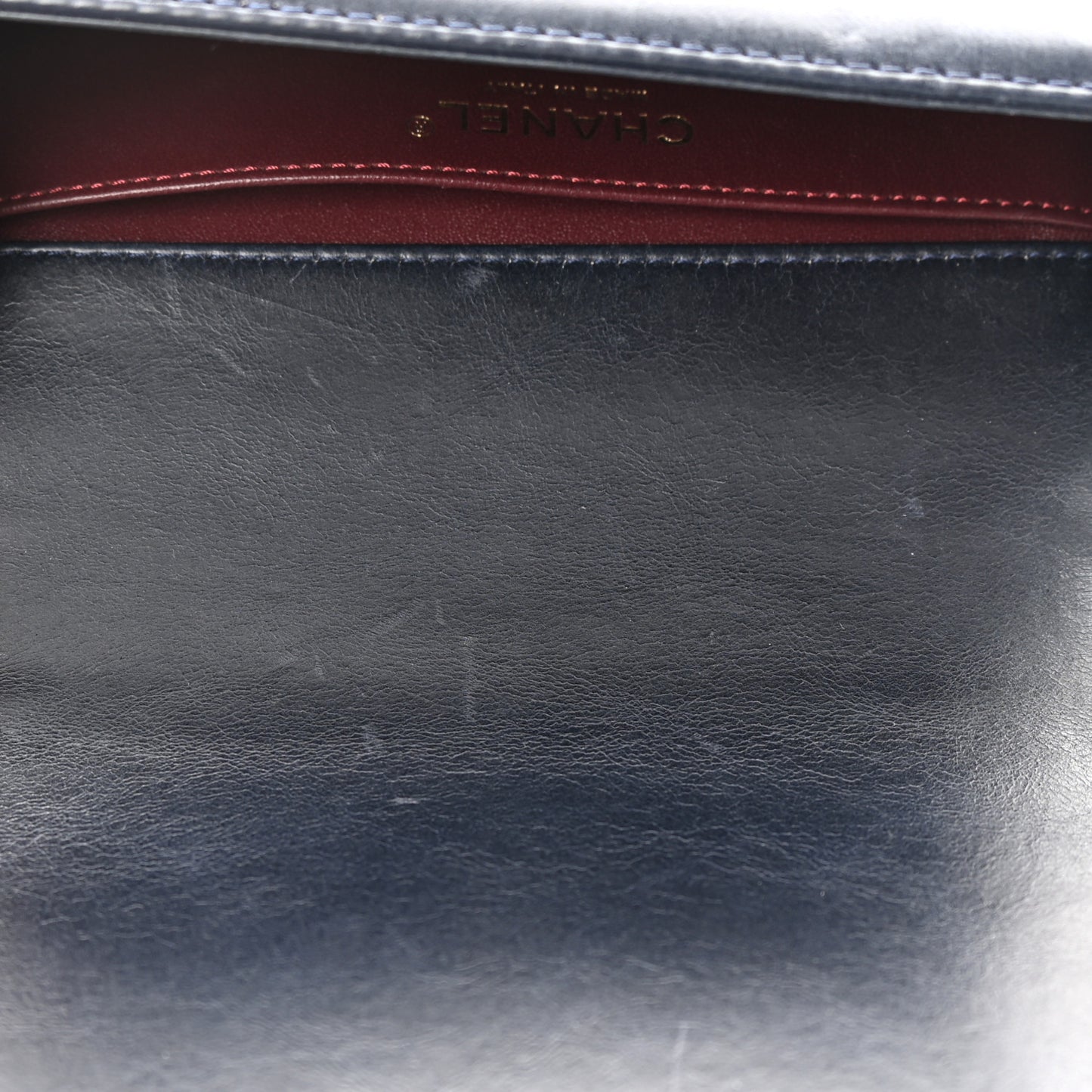 Calfskin Embossed Small Paris Salzburg Boy Flap Navy