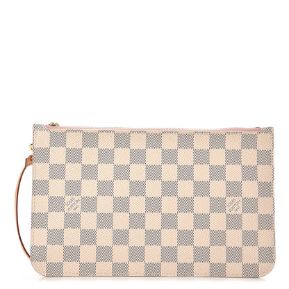 Louis Vuitton Damier Azur Neverfull MM GM Pochette Rose Ballerine 1 of 7