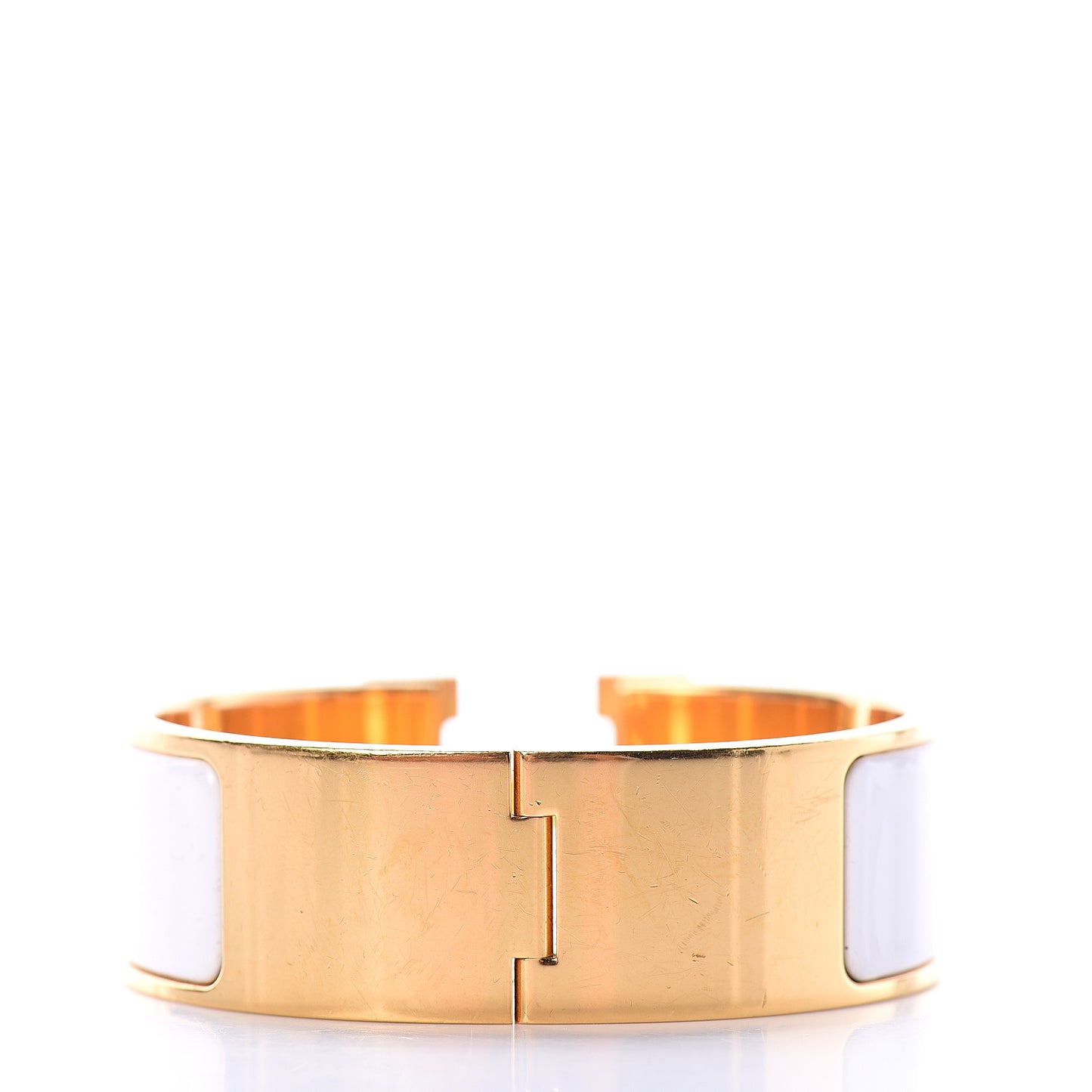 Enamel Wide Clic Clac H Bracelet PM White