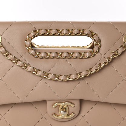 Chanel Lambskin A Real Catch Flap Bag Beige 11 of 11