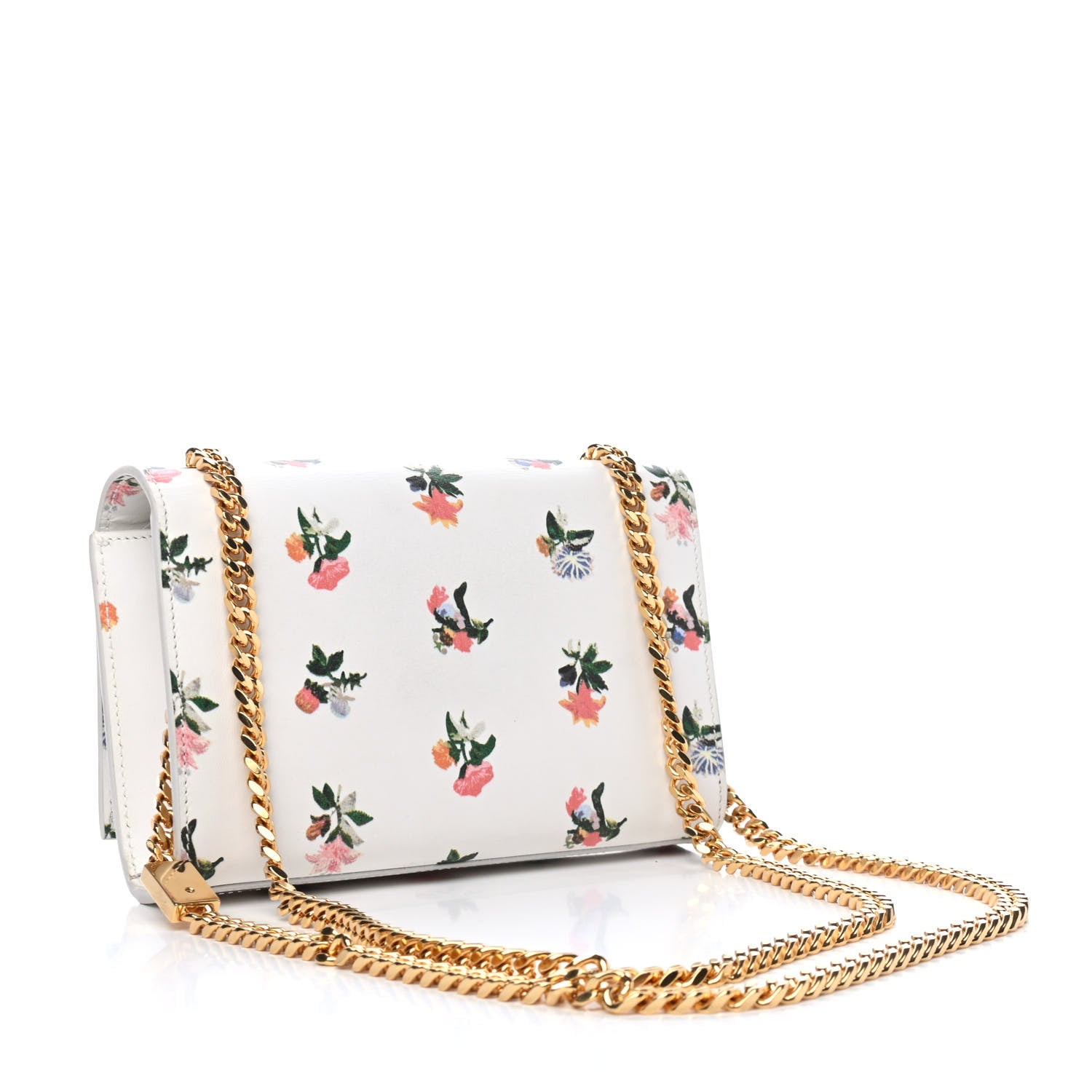 Saint Laurent Calfskin Prairie Flower Printed Small Classic Monogram Kate Satchel White 2 of 4