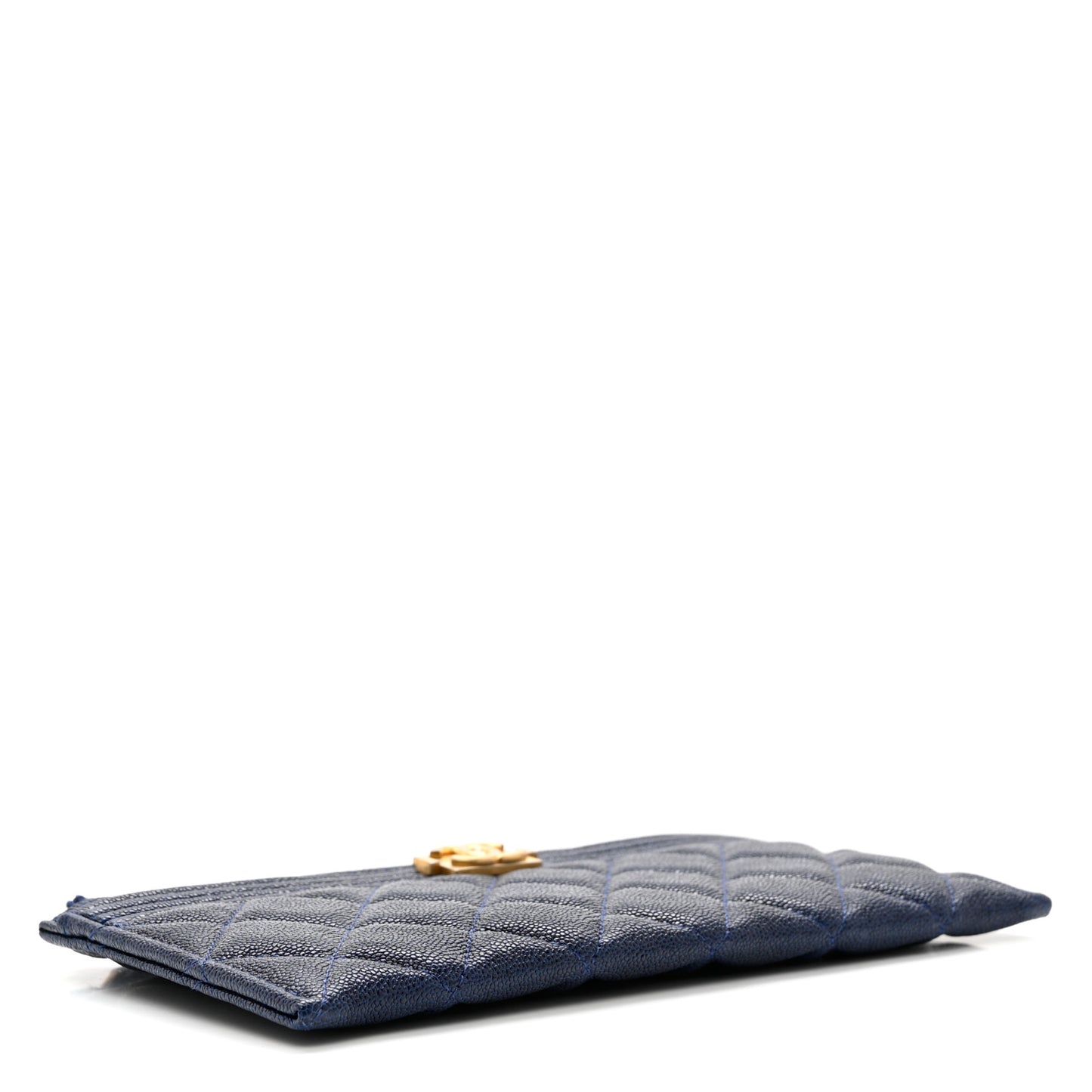 Caviar Quilted Classic Zip Boy Pouch Navy