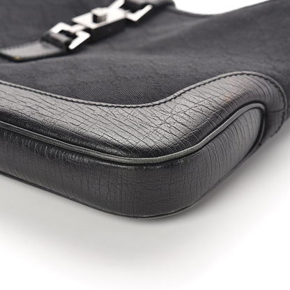 Gucci Denim Monogram Small Jackie O Hobo Black 7 of 8