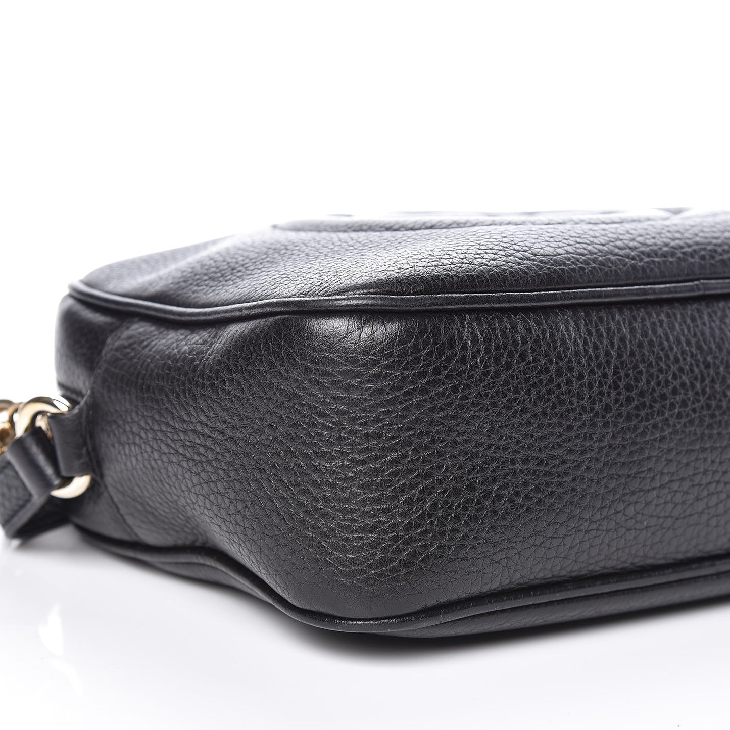 Pebbled Calfskin Small Soho Disco Bag Black