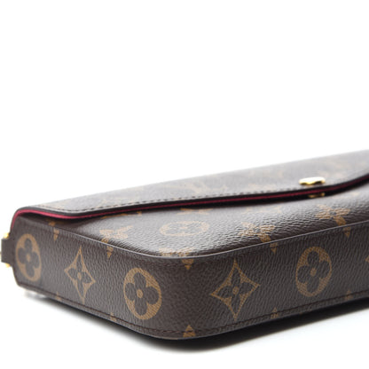 Louis Vuitton Monogram Pochette Felicie Chain Wallet Fuchsia 6 of 10