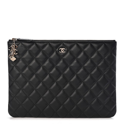 Chanel Lambskin Quilted Medium Casino Beauty CC Cosmetic Case Black 1 of 8