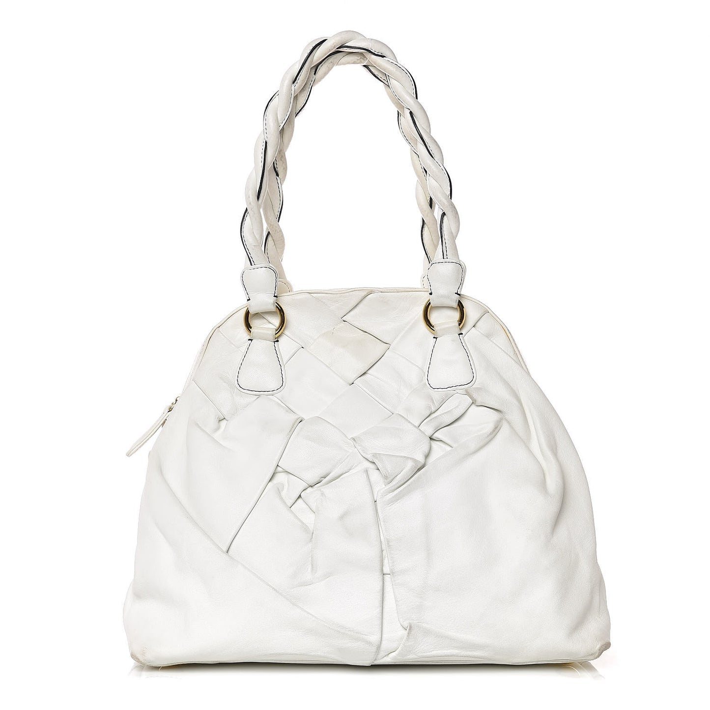 Woven Couture Bag White