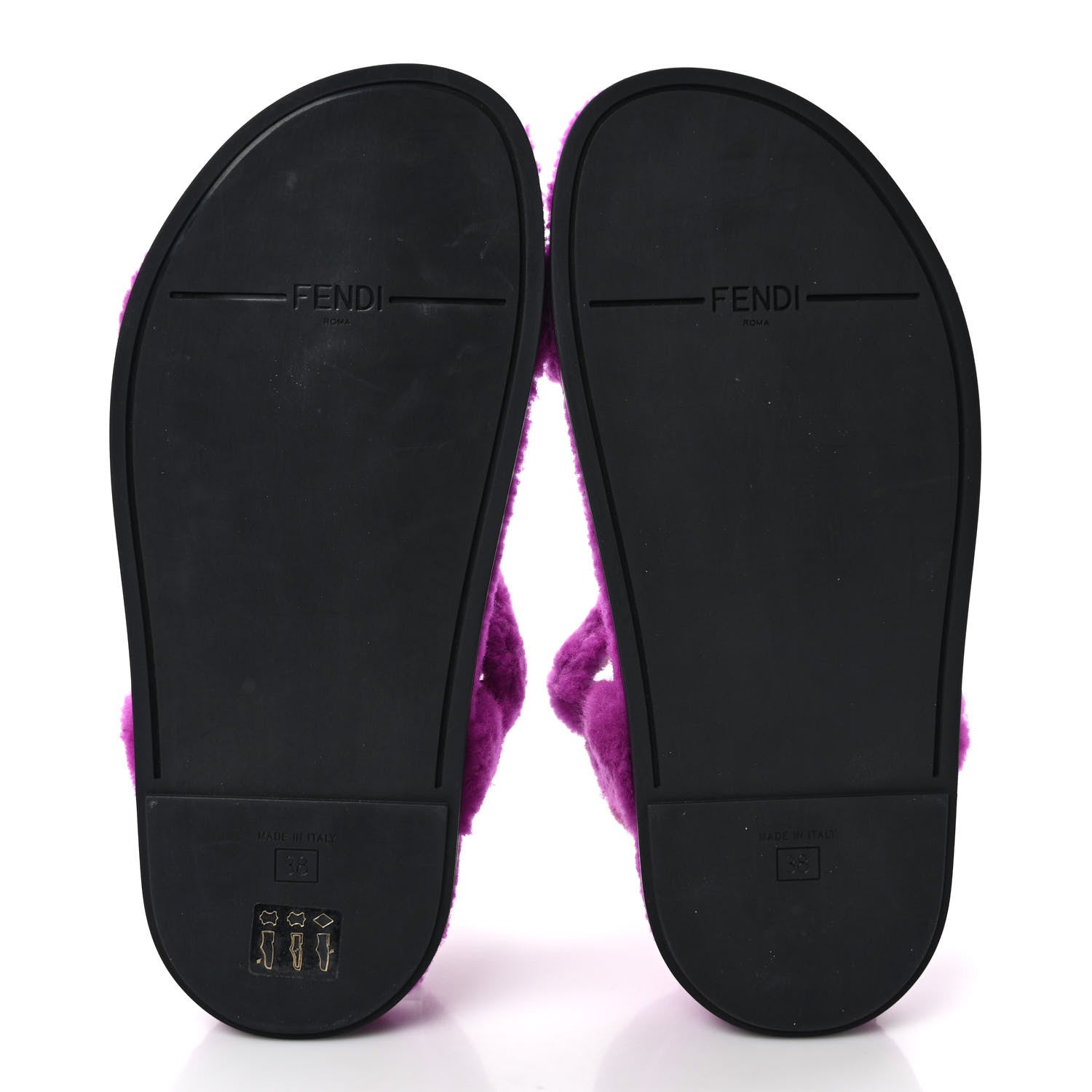 Fendi Shearling FF Fendi Feel Sandals 38 Bouganville 6 of 8