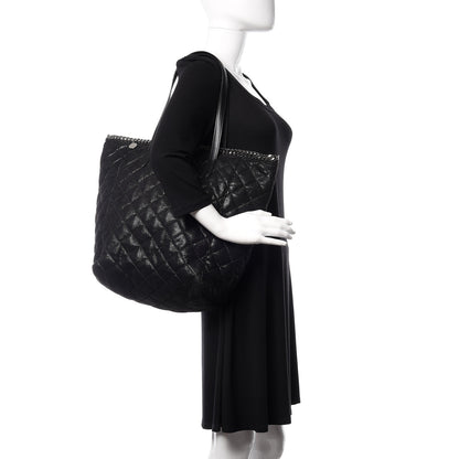Stella McCartney Shaggy Deer Quilted Falabella Shopper Tote Black 2 of 12