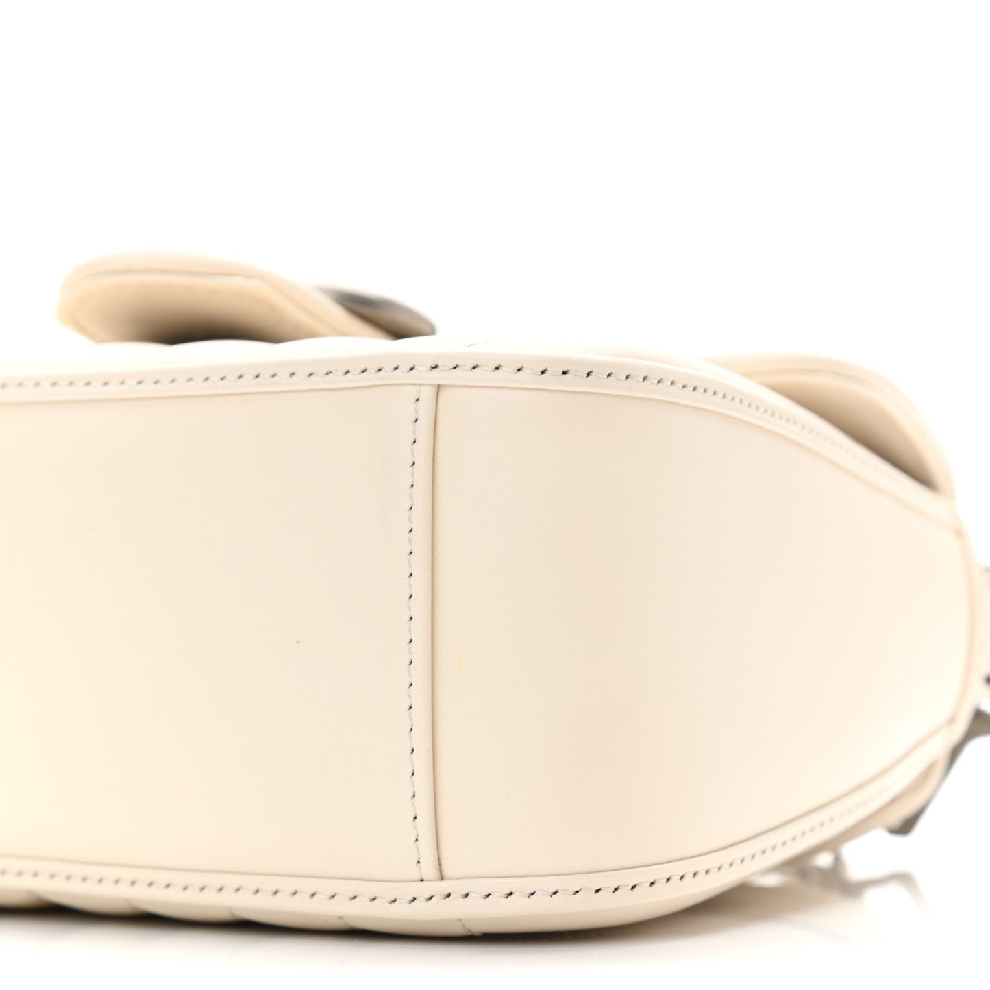 Calfskin Matelasse Aria Mini GG Marmont Top Handle Shoulder Bag Mystic White