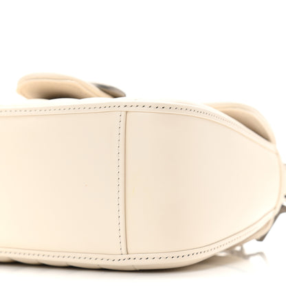 Gucci Calfskin Matelasse Aria Mini GG Marmont Top Handle Shoulder Bag Mystic White 9 of 10