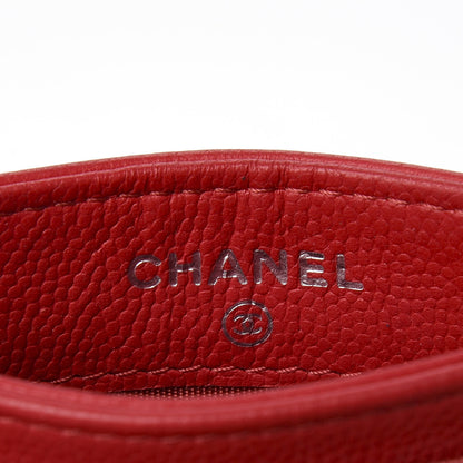 Chanel Caviar Camellia Embossed Card Holder Red 5 of 10