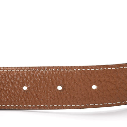 Hermes Box Togo 32mm Belt Strap 85 Black Gold 5 of 9