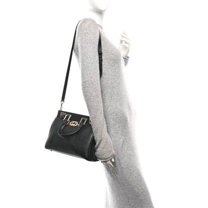 Gucci Grainy Calfskin Small Zumi Top Handle Bag Black 2 of 10
