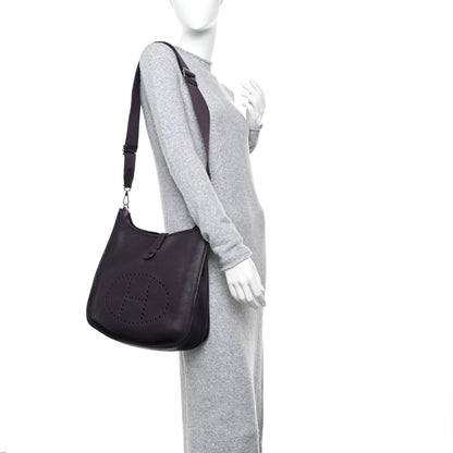 Hermes Taurillon Clemence Evelyne III GM Raisin 2 of 14