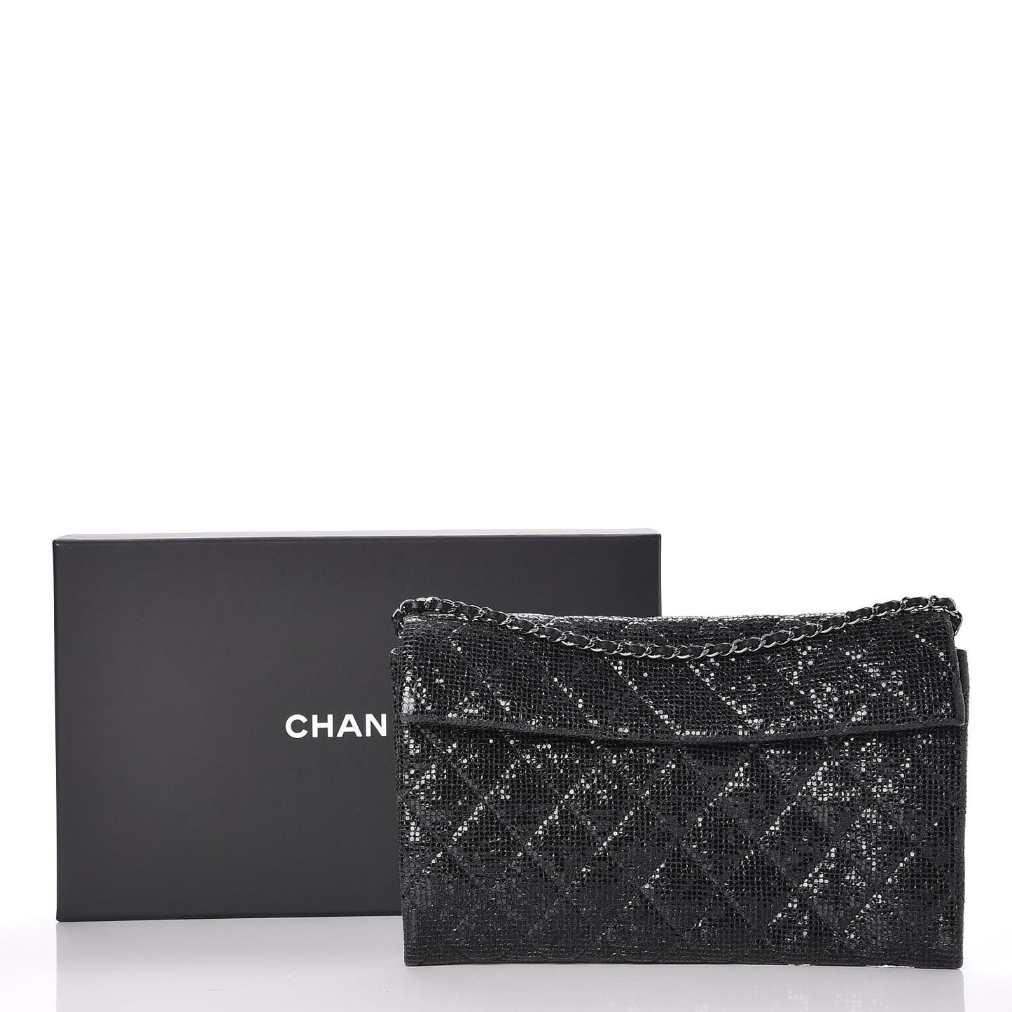 Crystal Quilted Evening Flap Black