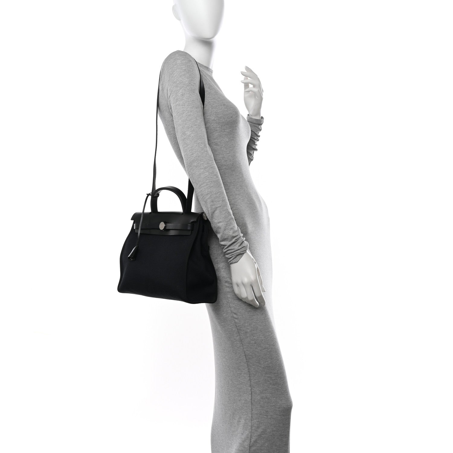 Hermes Military Toile Vache Hunter Herbag Zip PM 31 Black 2 of 13