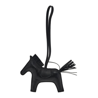Hermes Milo Lambskin Grigri Rodeo Horse Bag Charm MM So Black 1 of 4