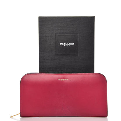 Saint Laurent Calfskin Classic Zip Around Continental Wallet Fuchsia 13 of 13