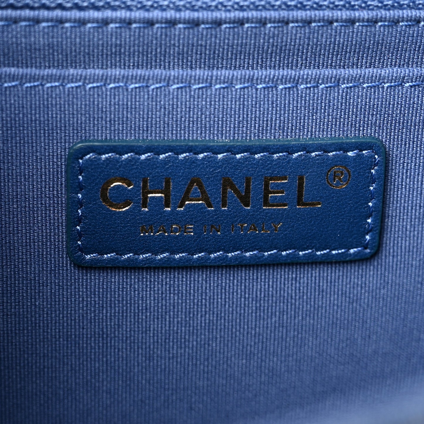 Denim Quilted Double You Backpack Blue Golden