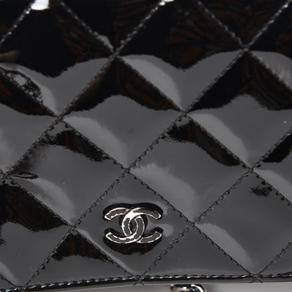 Chanel Patent Quilted Wallet On Chain WOC Black 9 of 10