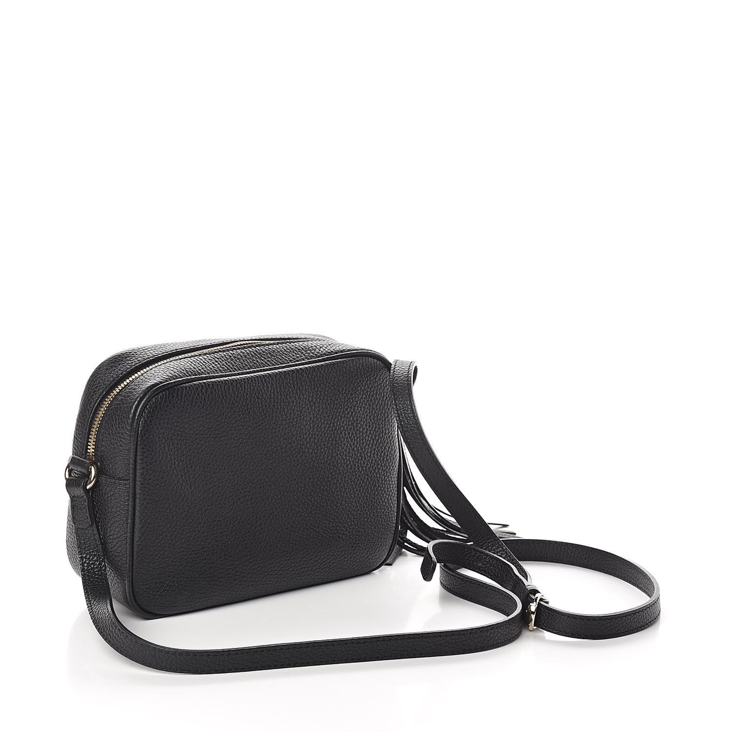 Pebbled Calfskin Small Soho Disco Bag Black