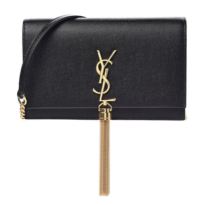 Saint Laurent Grain De Poudre Classic Monogram Kate Tassel Chain Wallet Black 1 of 9