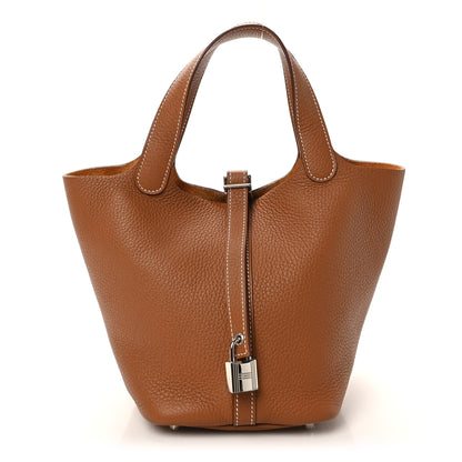 Hermes Taurillon Clemence Picotin Lock 18 PM Gold 1 of 10