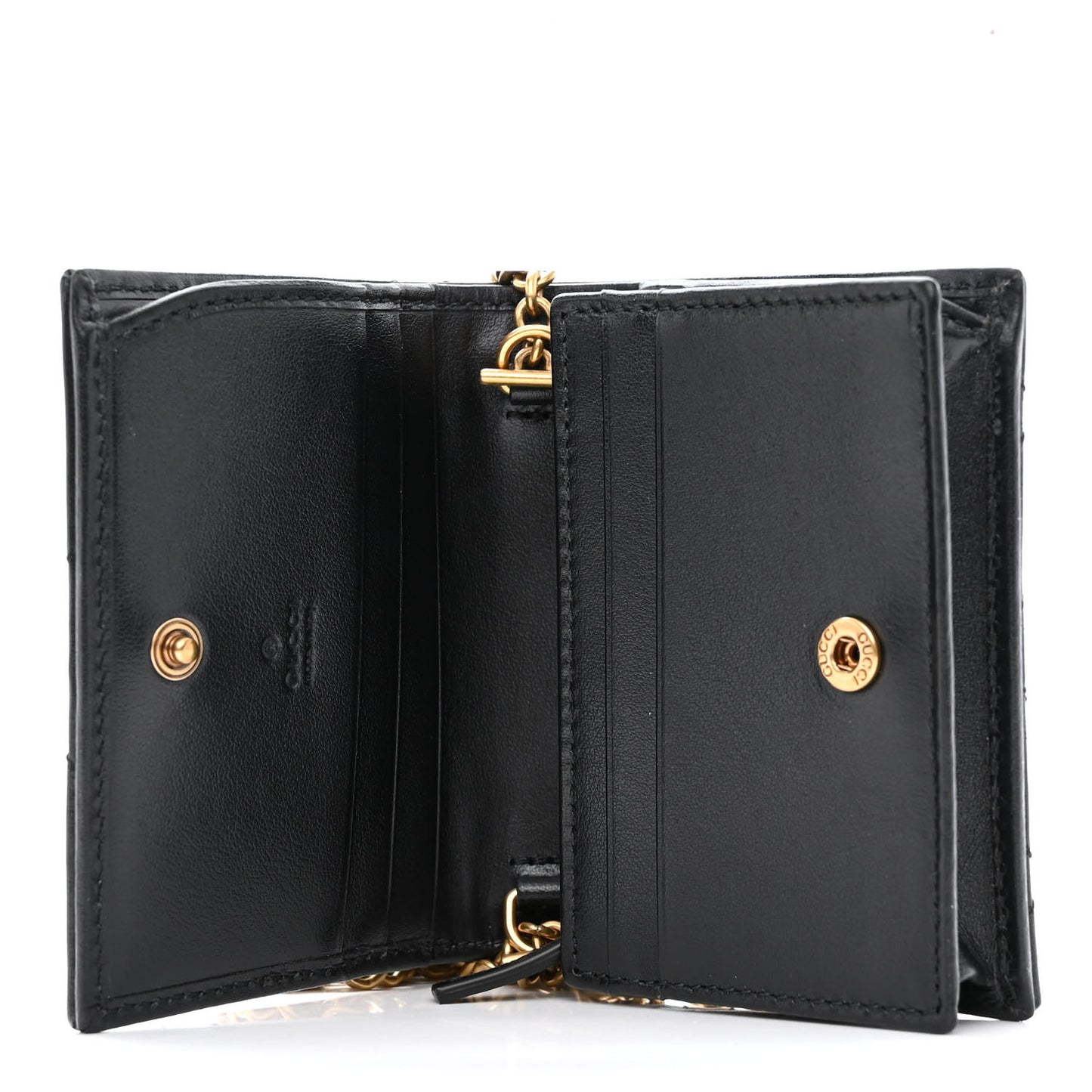 Calfskin Matelasse GG Marmont Mini Wallet On Chain Black