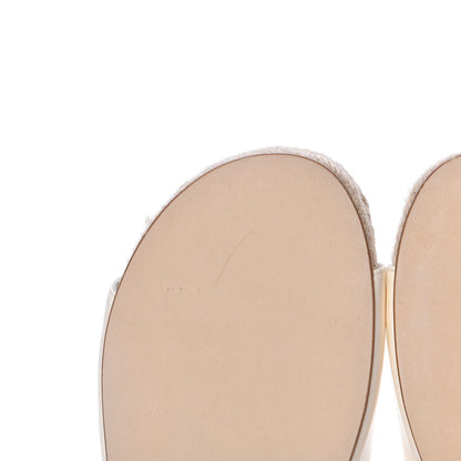 Chanel Lambskin Pearl CC Espadrille Slip On Sandals 38 Ivory 10 of 12