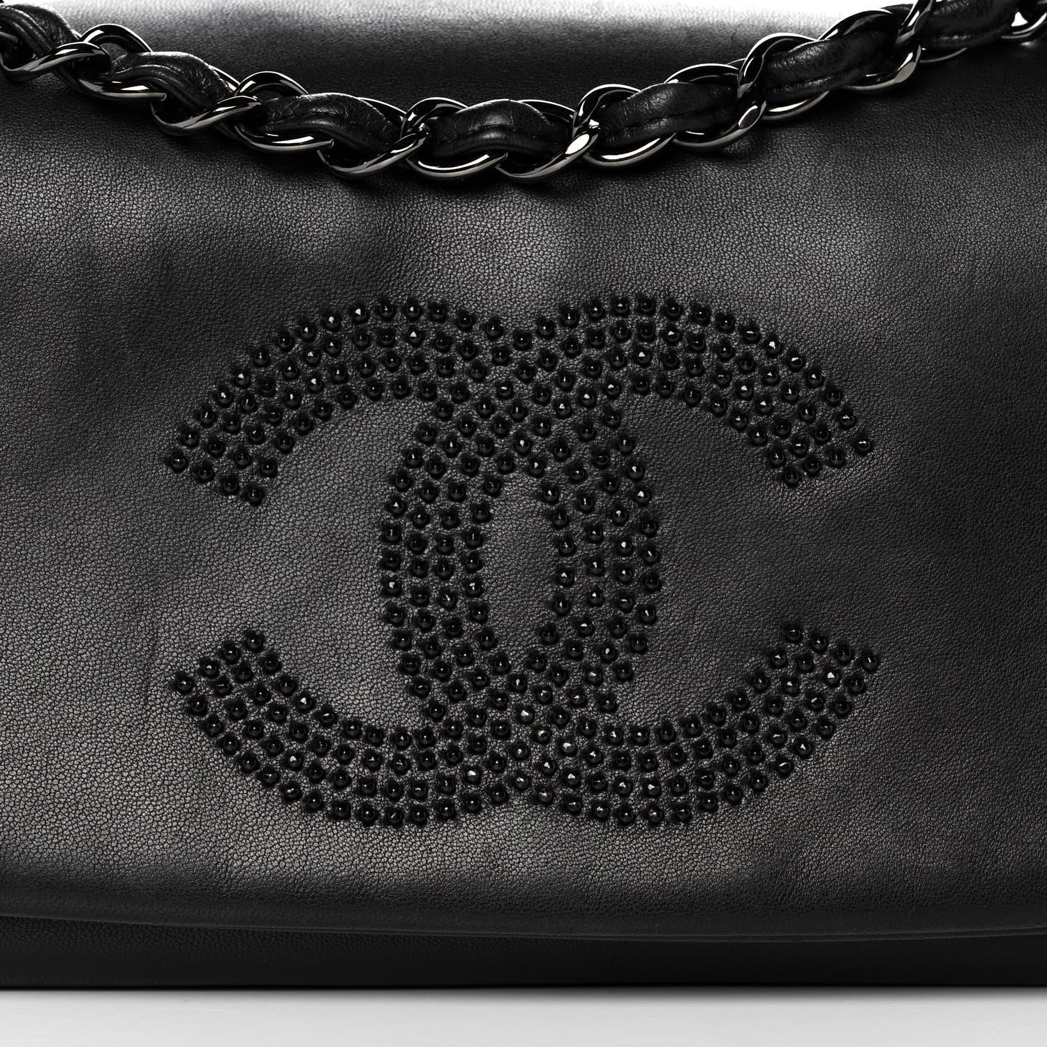 Chanel Lambskin Studded CC East West Flap Black 11 of 13