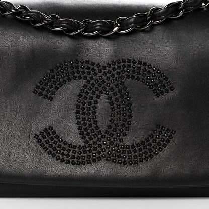 Chanel Lambskin Studded CC East West Flap Black 11 of 13