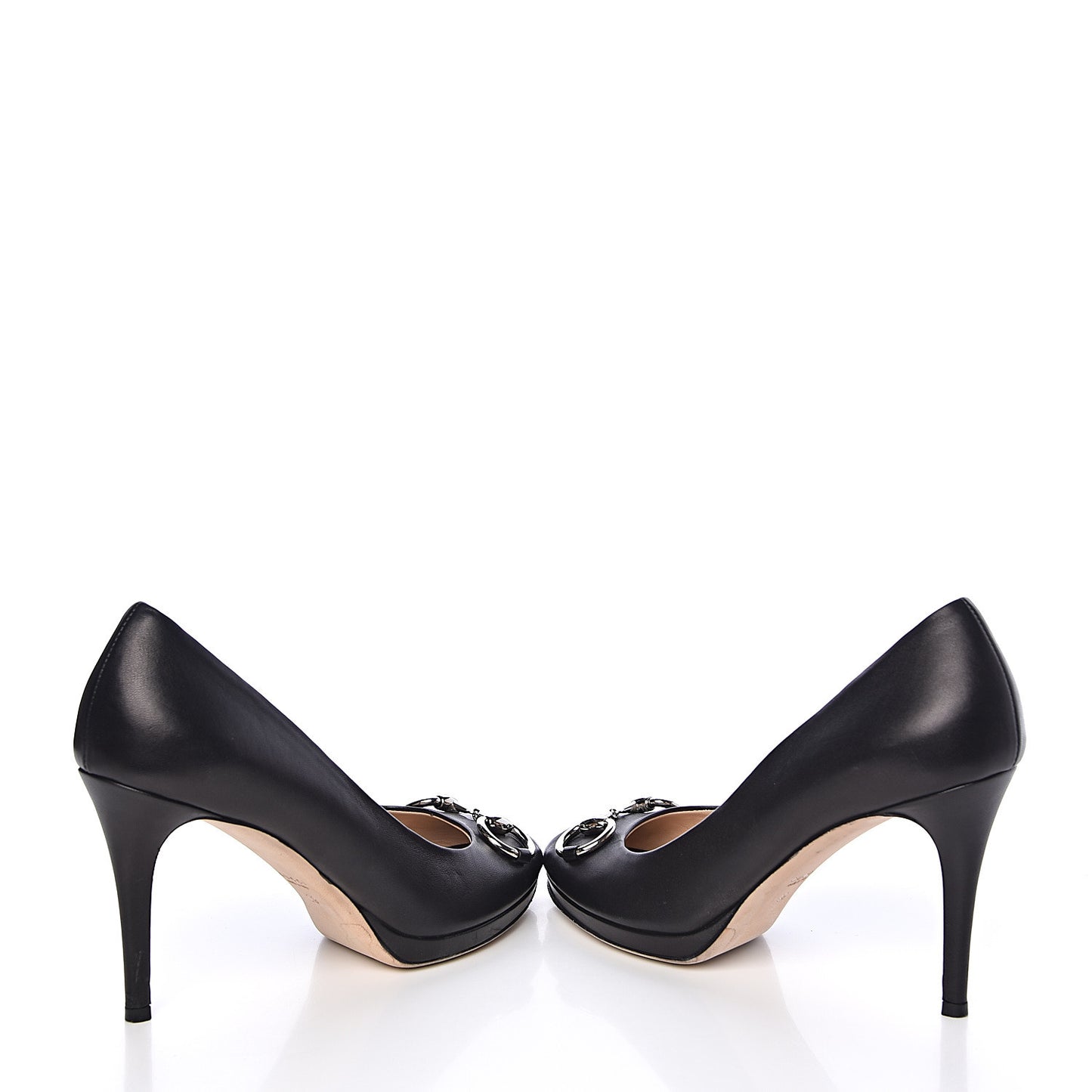Malaga Kid Horsebit Peep Toe Pumps 39 Black