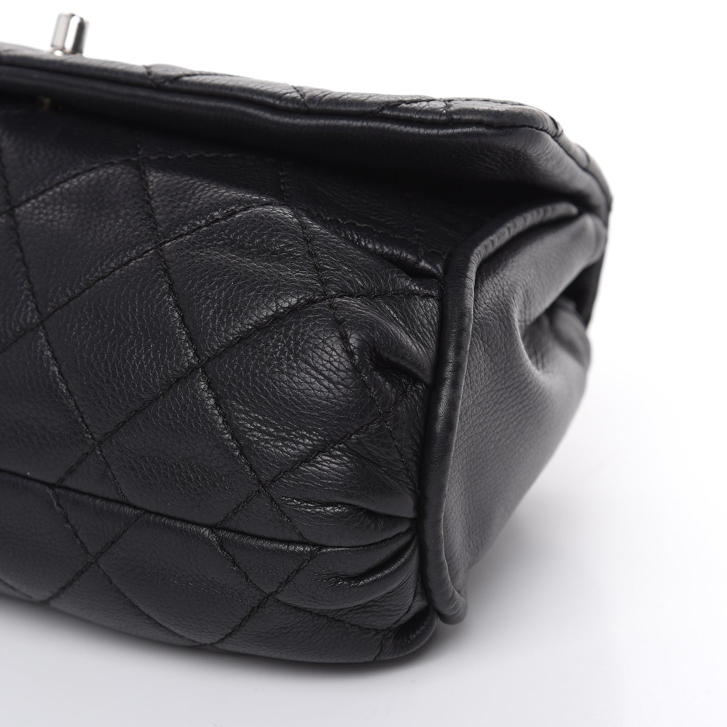 Grained Calfskin Single Flap Black