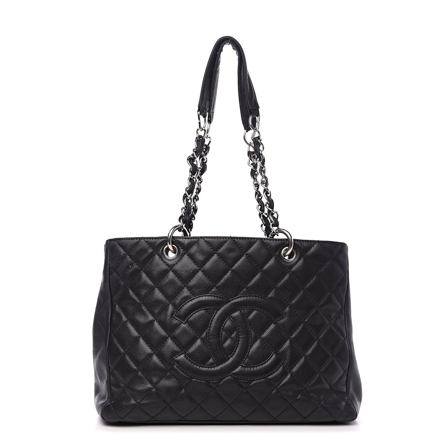 Caviar Quilted Grand Shopping Tote GST Black