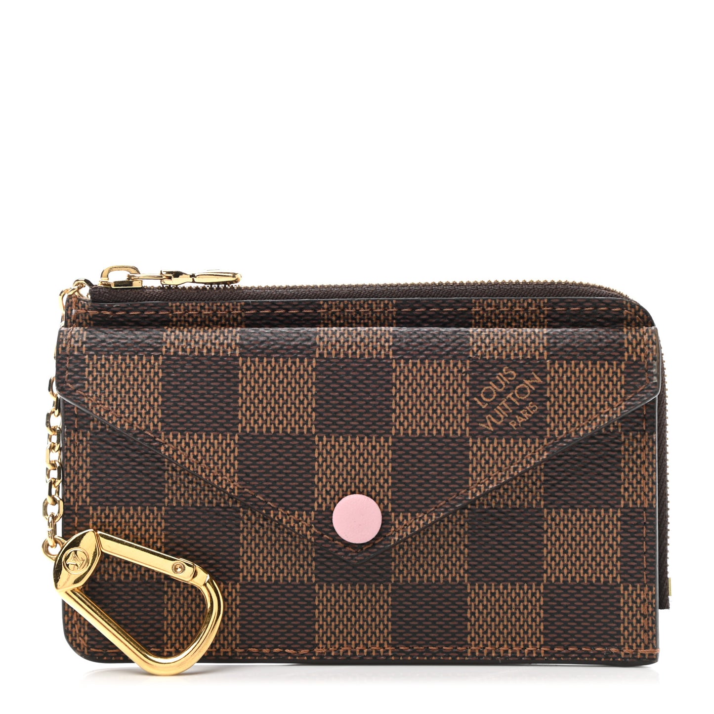 Damier Ebene Recto Verso Card Holder Rose Ballerine