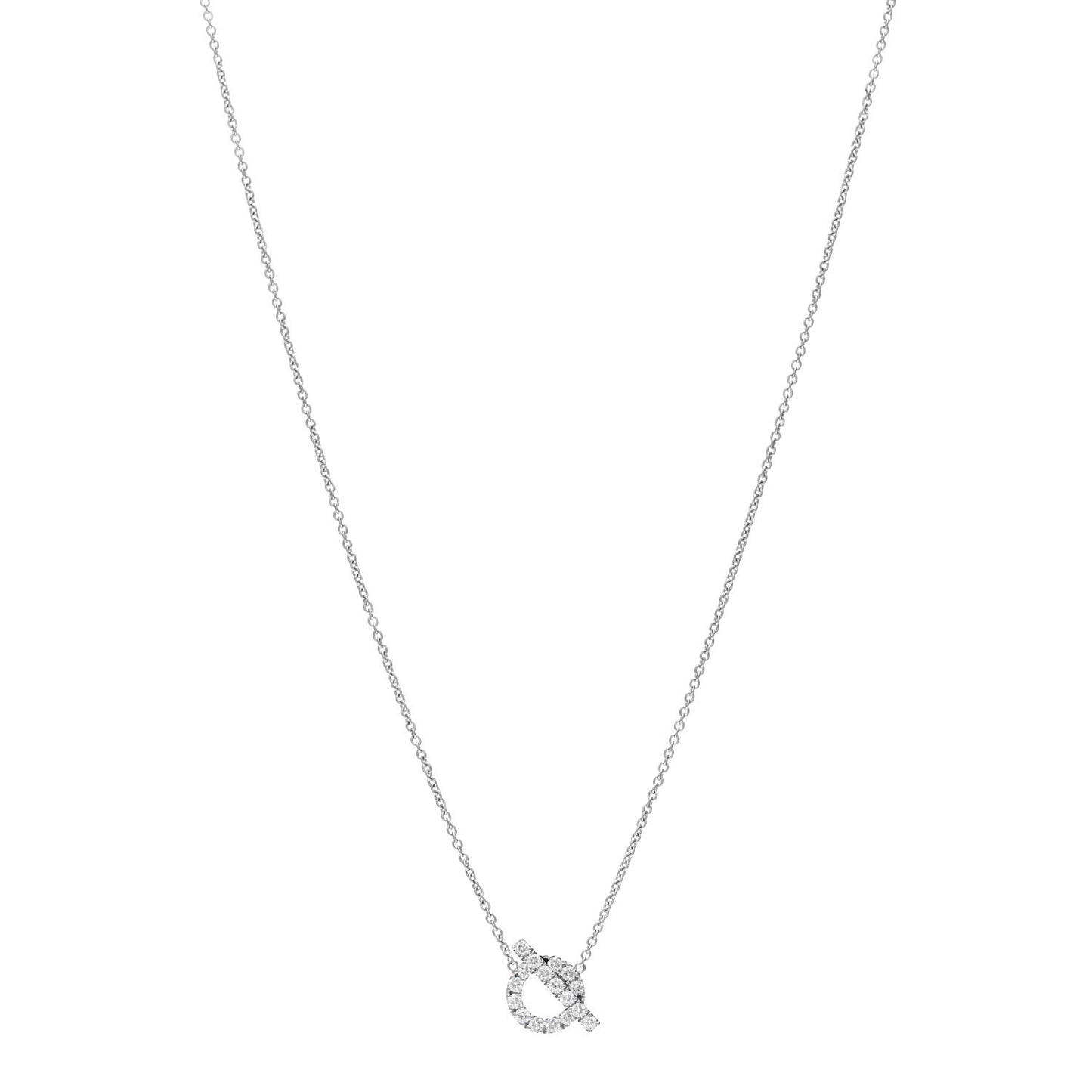 18K White Gold Diamond Finesse Pendant Necklace