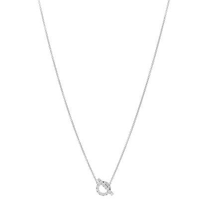 Hermes 18K White Gold Diamond Finesse Pendant Necklace 1 of 6