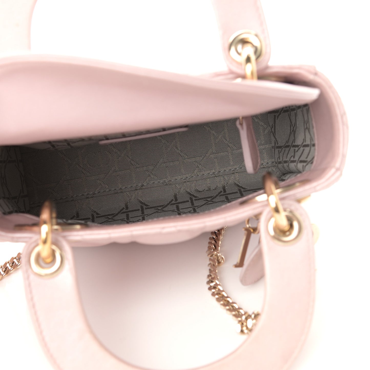 Metallic Lambskin Cannage Mini Lady Dior Lotus