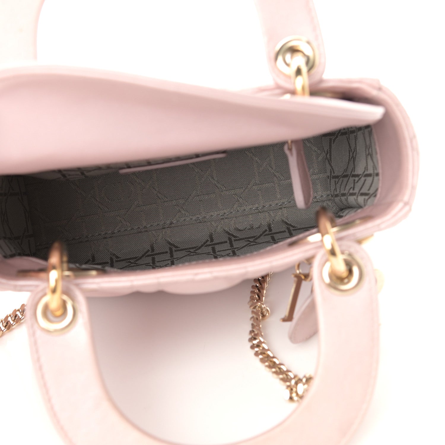 Christian Dior Metallic Lambskin Cannage Mini Lady Dior Lotus 5 of 18