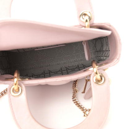 Christian Dior Metallic Lambskin Cannage Mini Lady Dior Lotus 5 of 18
